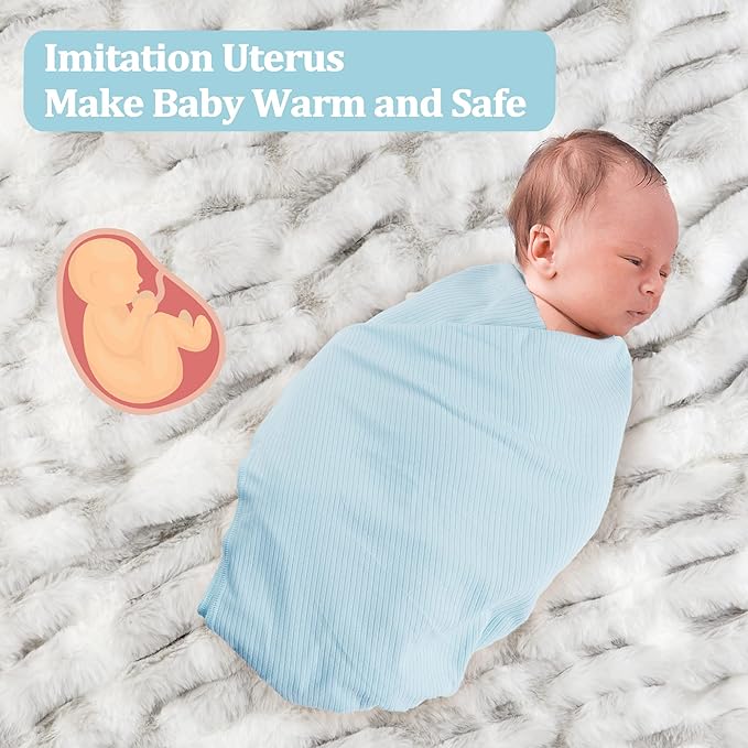 Viviland Jersey Swaddle Blanket, Ultra Soft Stretchy Receiving Blanket, Baby Boy Newborn Swaddle Wrap, 40 x 30 inches, 2 Pcs, Elephant