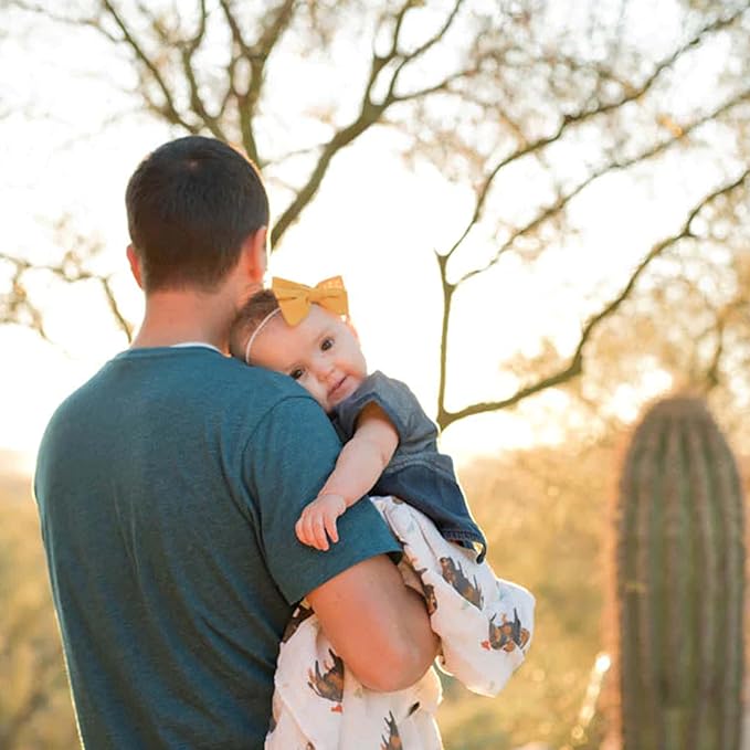 Little Unicorn Premium Cotton Swaddle Baby Blanket | Breathable Fabric | for swaddling, Play, Nursing & More (Bison)