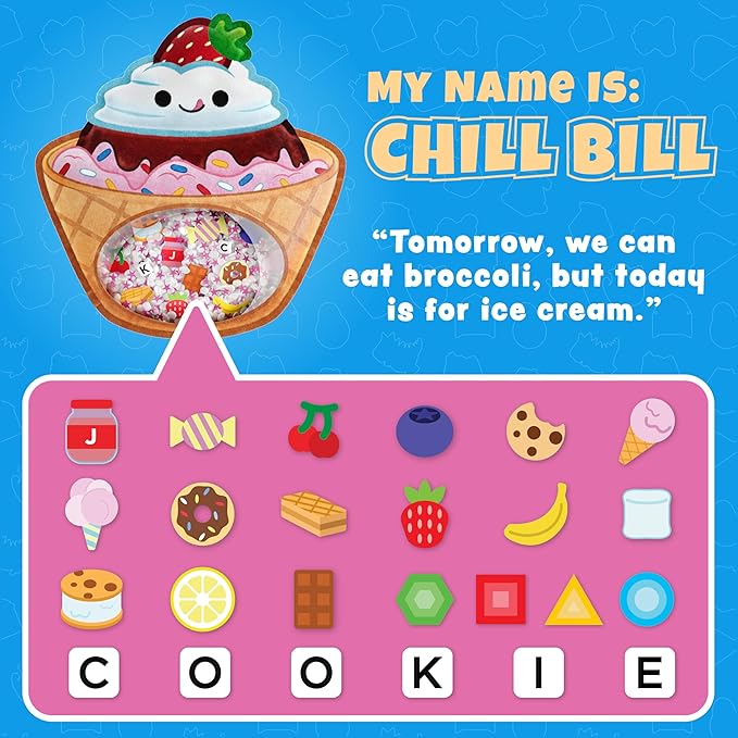 BIZYBOO - The Original Seek & Find Plush - Hidden Object Search Problem Solving Educational Matching Game for Kids 2 and Up (Chill Bill)