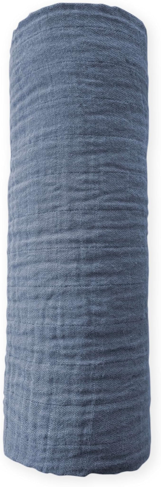 SwaddleDesigns Cotton Muslin Swaddle Blanket, Receiving Blanket for Baby Boys & Girls, Best Registry Gift, 46x46 inches, Denim