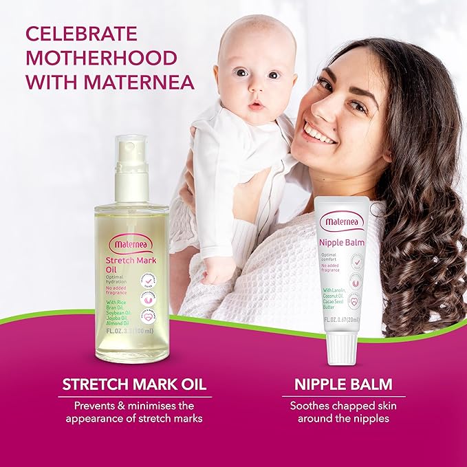 Stretch Mark Cream for Pregnancy – Nourishing Maternity Skin Care with Almond, Jojoba Oils, Vitamins C and E – Helps Hydrate and Improve The Look of Stretching Skin – 7.44 FL. OZ. (220ml)