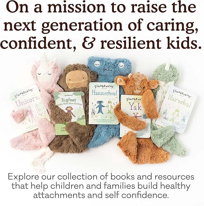 Slumberkins Bigfoot Snuggler & 2 Board Books Complete Set Bundle | Soft Plush Toy for Ages 0+ | Enhances Self-Esteem & Positive Relationships (Bigfoot Snuggler Plush + 2 Board Books)