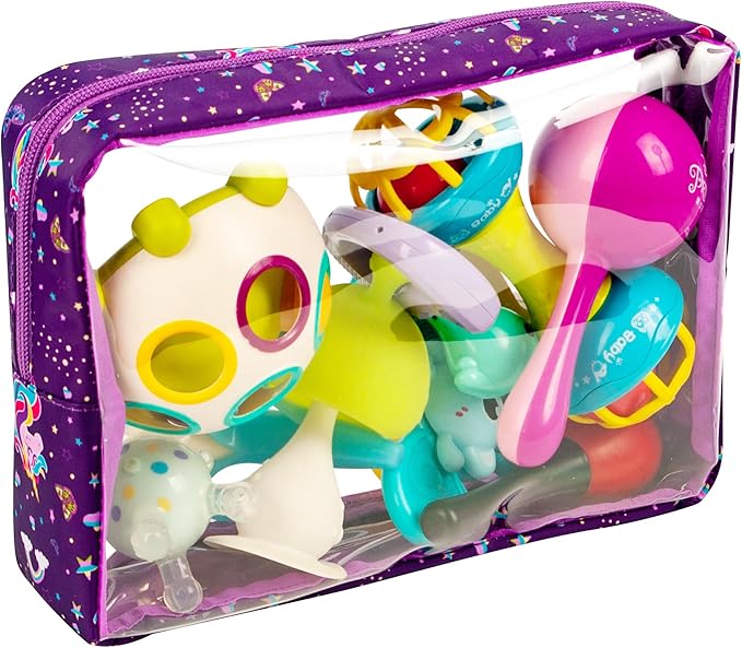 TSA Approved 5-Piece Diaper Bag Organizer Pouch Set Clear Waterproof TPU Kids Toiletry Storage Set Travel Packing Clutch Cube Bags for Baby Nursing