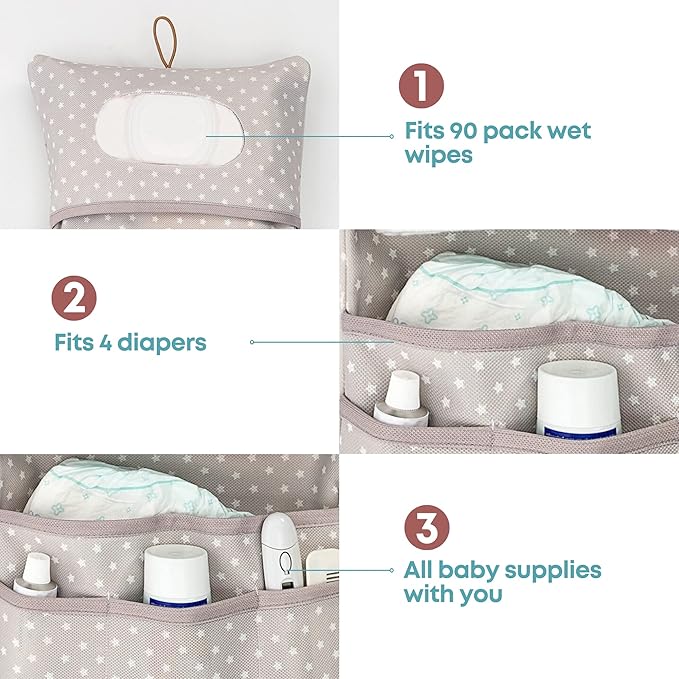 HAMUR Baby Diaper Bag Organizer – Travel-Friendly, Compact & Foldable | Stroller Pouch for Newborn Essentials – Must-Have for Boys & Girls Fox)