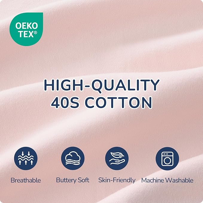 1.0 Tog 2.5 Tog Baby Sleep Sack, 100% Cotton Baby Sleeping Bag 3-24M, 2-Way Zipper Baby Wearable Blanket