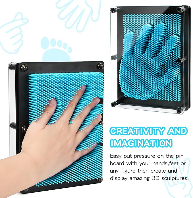 3D Pin Art Sensory Toys for Kids 5-7, Pin Art Board Impression Sensory Toys for Kids with Autism, Autism Gifts for Autistic Children Age 3, 4, 5, 6, 7, 8, 9, 10+ Years Old Boys Girls
