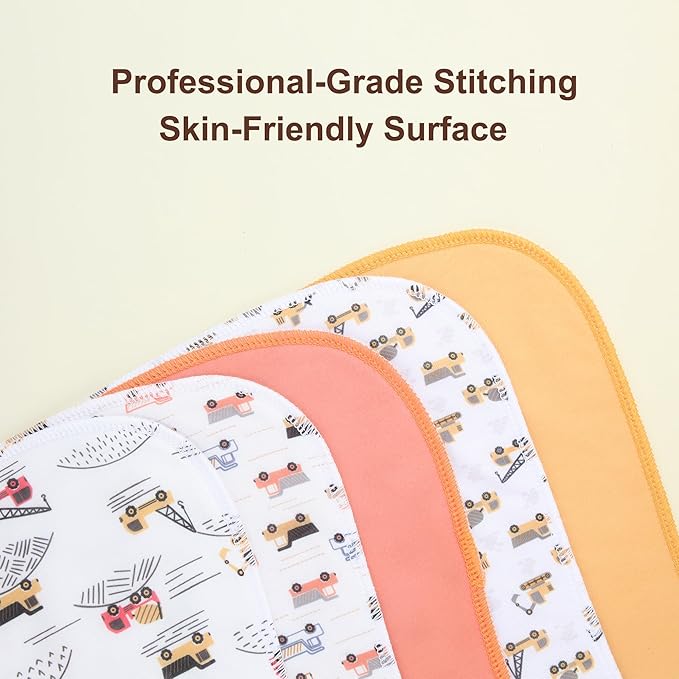 2-in-1 Burp Cloths and Baby Bibs - 6 Pack Large Super Absorbent Soft Cotton Burping Cloths for Spit Up, 3 Layers Thick Baby Burp Rags for Girls & Boys