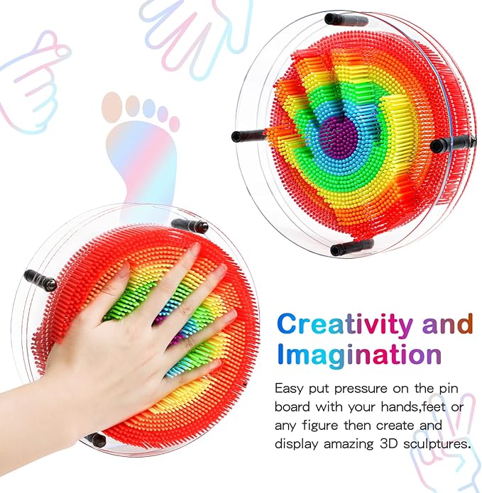 3D Pin Art Sensory Toys for Kids 5-7, Pin Art Board Impression Sensory Toys for Kids with Autism, Autism Gifts for Autistic Children Age 3, 4, 5, 6, 7, 8, 9, 10+ Years Old Boys Girls