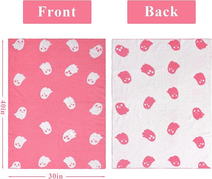 Halloween Pink Ghost Soft Baby Cozy Swaddling Blanket for Newborn Nursery Kids 30x40 Inch Pink Ghost