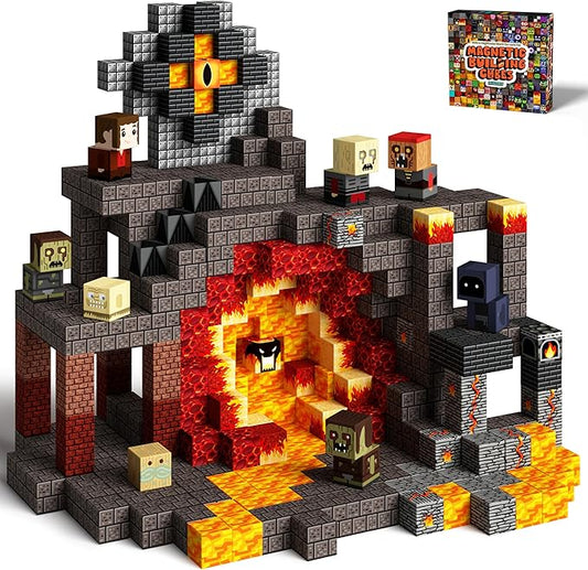 idoot 100PCS Magnetic Blocks Monster Sensory Toys for Kids, Build MagWonder with Building Construction Playset, STEM Montessori Gifts for Boys and Girls