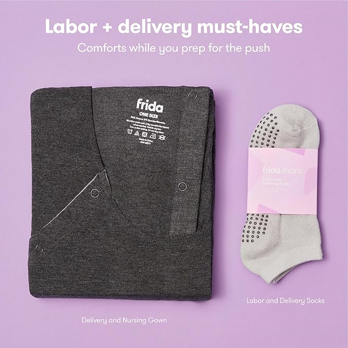 Frida Mom 30pc Pre-Packed Hospital & Diaper Bag Essentials Gift Set, Includes Labor, Postpartum, & Newborn Grooming Kit in One, Easy to Organize with Removable Toiletry Bags, & Suitcase Strap