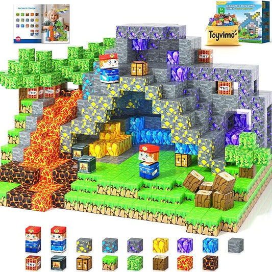 Magnetic Blocks 100PCS Kids Toys Magnetic Building Blocks Sensory Stem Boys Toys Ages 3-5 4-6 5-7 Classroom Must Haves 3 4 5 6 7 8 9 10 Year Old Boy Birthday Gifts