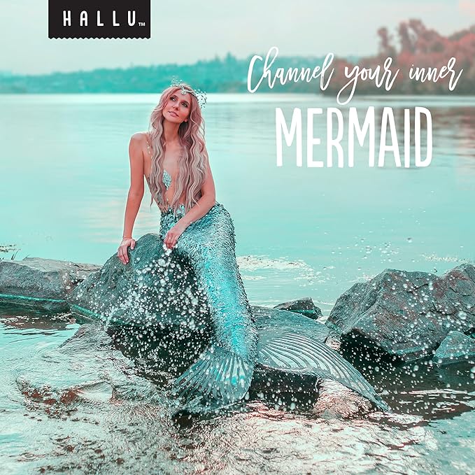 Hallu Mermaid Large Bath Bomb, Citrus Peony and Amber Scent, 140 g, Pack of 8