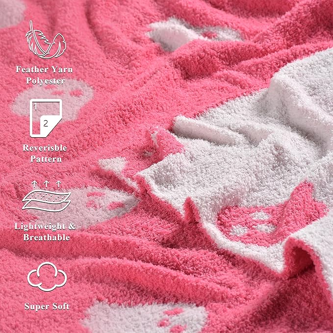 Halloween Pink Ghost Soft Baby Cozy Swaddling Blanket for Newborn Nursery Kids 30x40 Inch Pink Ghost