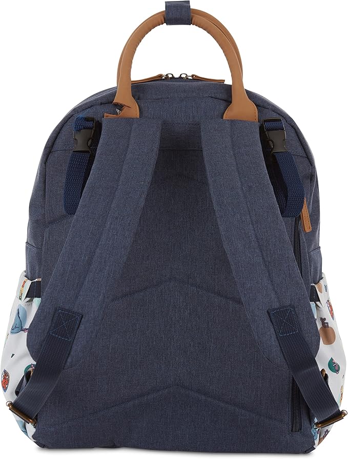 Disney Cudlie Baby Boys Double Handle Backpack Diaper Bag in Mickey Mouse Print, 16 Inch, Includes Changing Pad