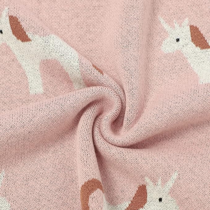 Baby Swaddle Blanket for Girls 100% Cotton Buttery Soft Cozy Receiving Swaddle Crib Stroller Blanket for Shower Gift Registry for Newborns, Infants, Toddlers (Unicorn - Pink)