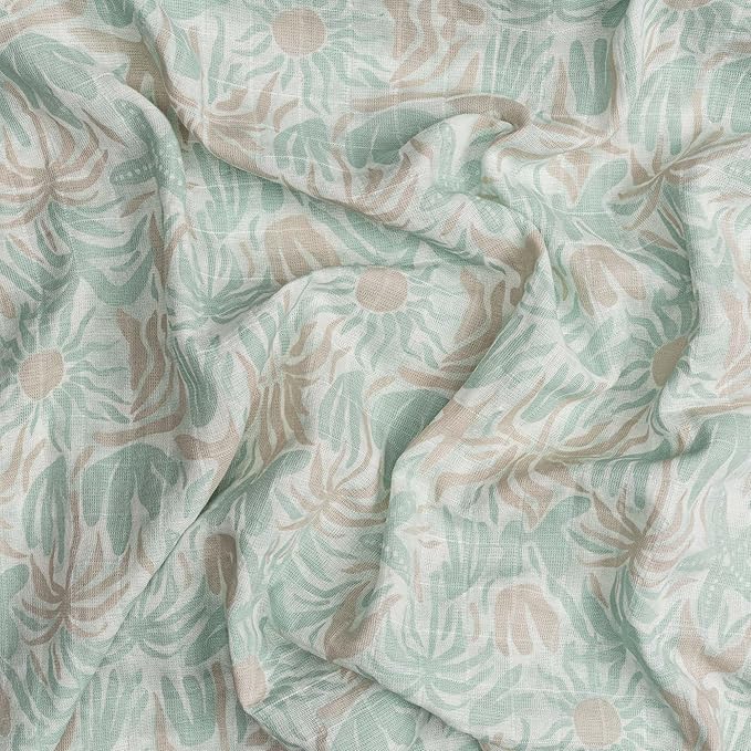 Crane Baby 100% Cotton Muslin Swaddle Blankets, Beach Life Starfish, Set of 3, 47" x 47", Swaddles for Newborns, Baby & Girls