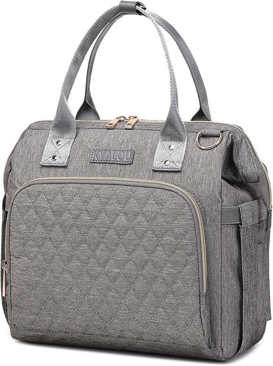 KYALOU Mini Baby Diaper Bag - Tote/Backpack/Crossbody/Shoulder (Grey)