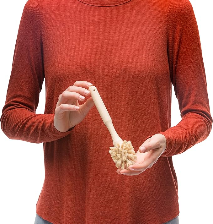 Redecker Bottle Brush Cleaner - Horsehair and Beechwood Handle for Vases, Pitchers, Mugs, and Baby Bottles, 8-3/4 Inch, Dense Natural Bristles - Wooden Bottle Brush - Bottle Brush Wood Handle