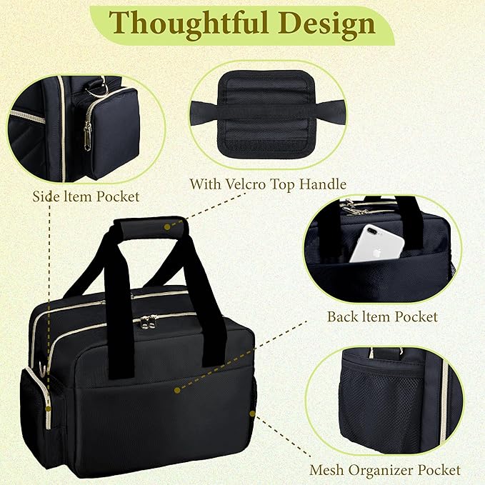 Breastmilk Cooler Bag Fits 6 Baby Bottles up to 9 Ounce with Ice Pack, Wearable Breast Pump Storage Bag Plus , Insulated Bottle Travel Bag Compatible with Momcozy/Elvie/Willow, with Shoulder Strap